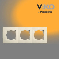  Рамка тройная горизонтальная крем VIKO LINNERA 